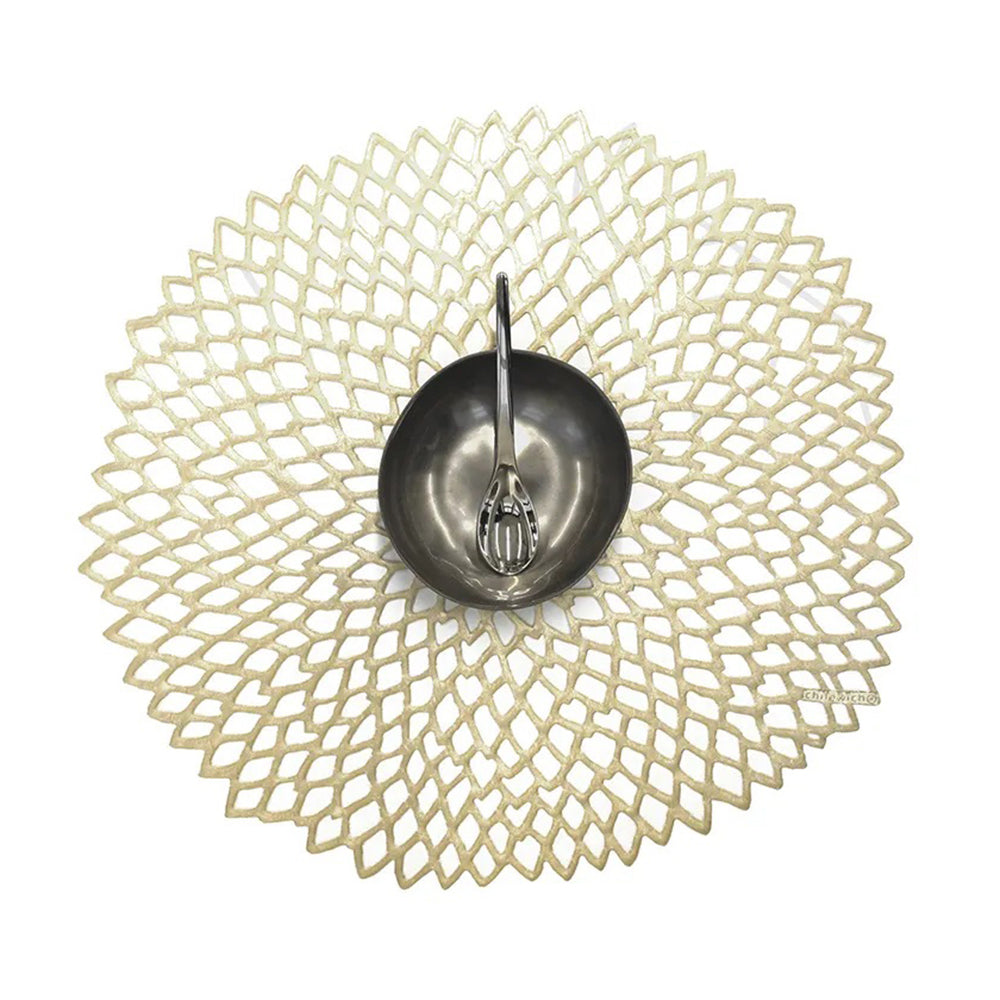 CHILEWICH TerraStrand Microban Dahlia Mould Table Mat 36 x 38 cm, Champagne