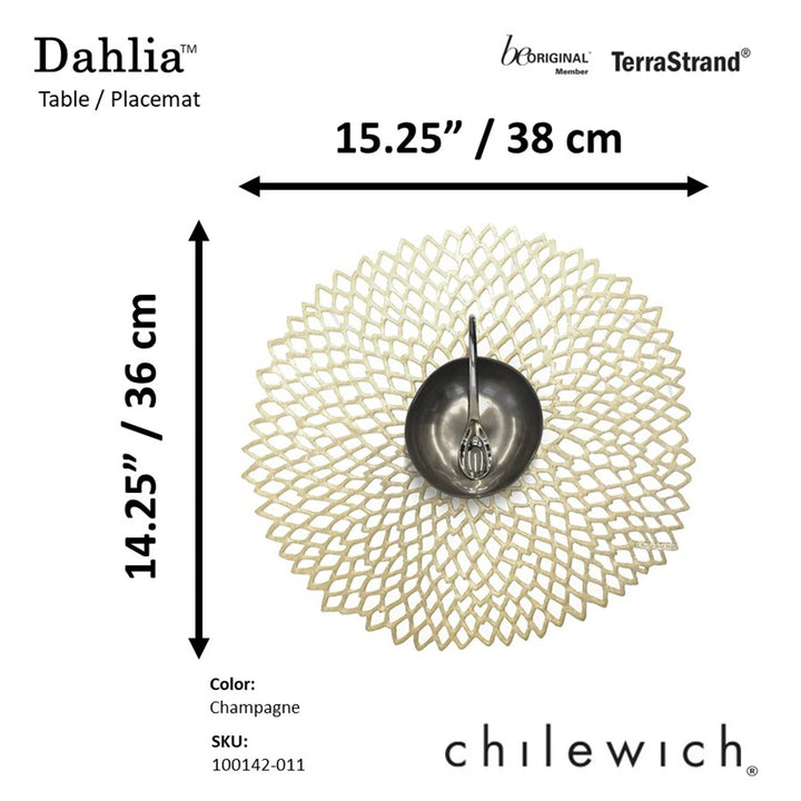 CHILEWICH TerraStrand Microban Dahlia Moulded Table Mat 36 x 38 cm, Champagne