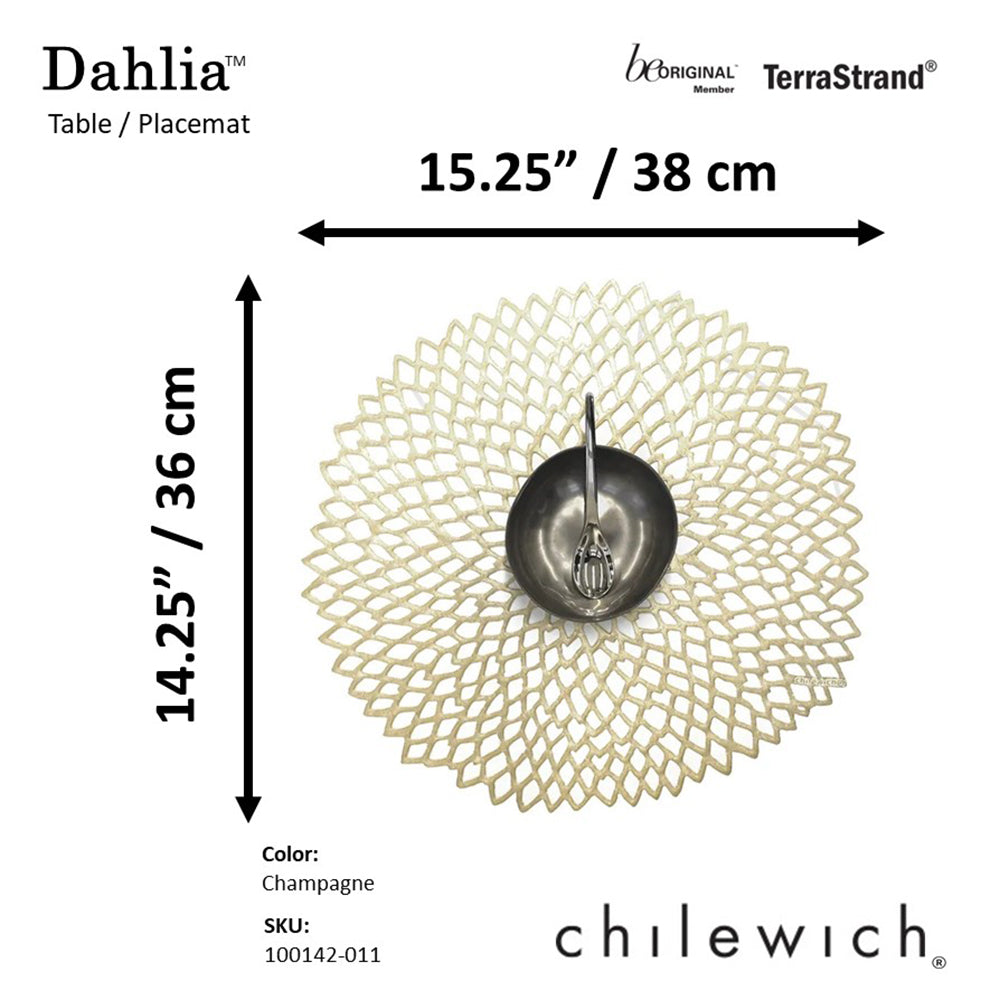 CHILEWICH TerraStrand Microban Dahlia Mould Table Mat 36 x 38 cm, Champagne