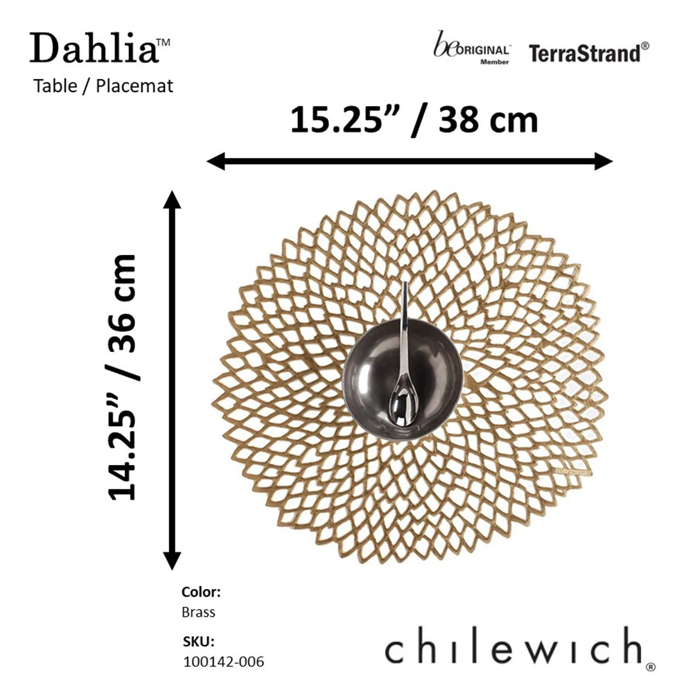 CHILEWICH TerraStrand Microban Dahlia Mould Table Mat 36 x 38 cm, Loyang