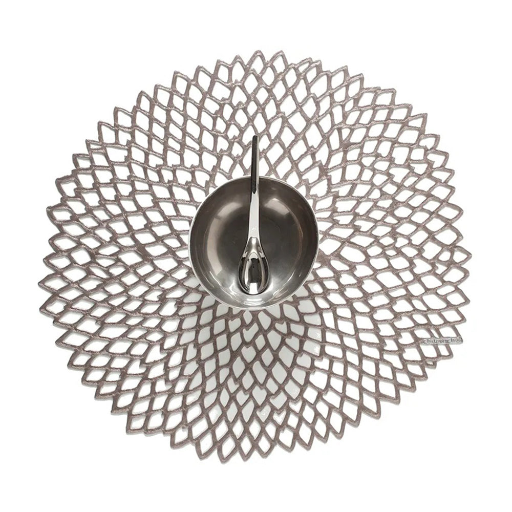 CHILEWICH TerraStrand Microban Dahlia Mould Table Mat 36 x 38 cm, Gunmetal
