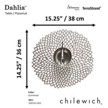 Load image into Gallery viewer, CHILEWICH TerraStrand¬Æ Microban¬Æ Dahlia Moulded Table Mat 36 x 38 cm, Gunmetal
