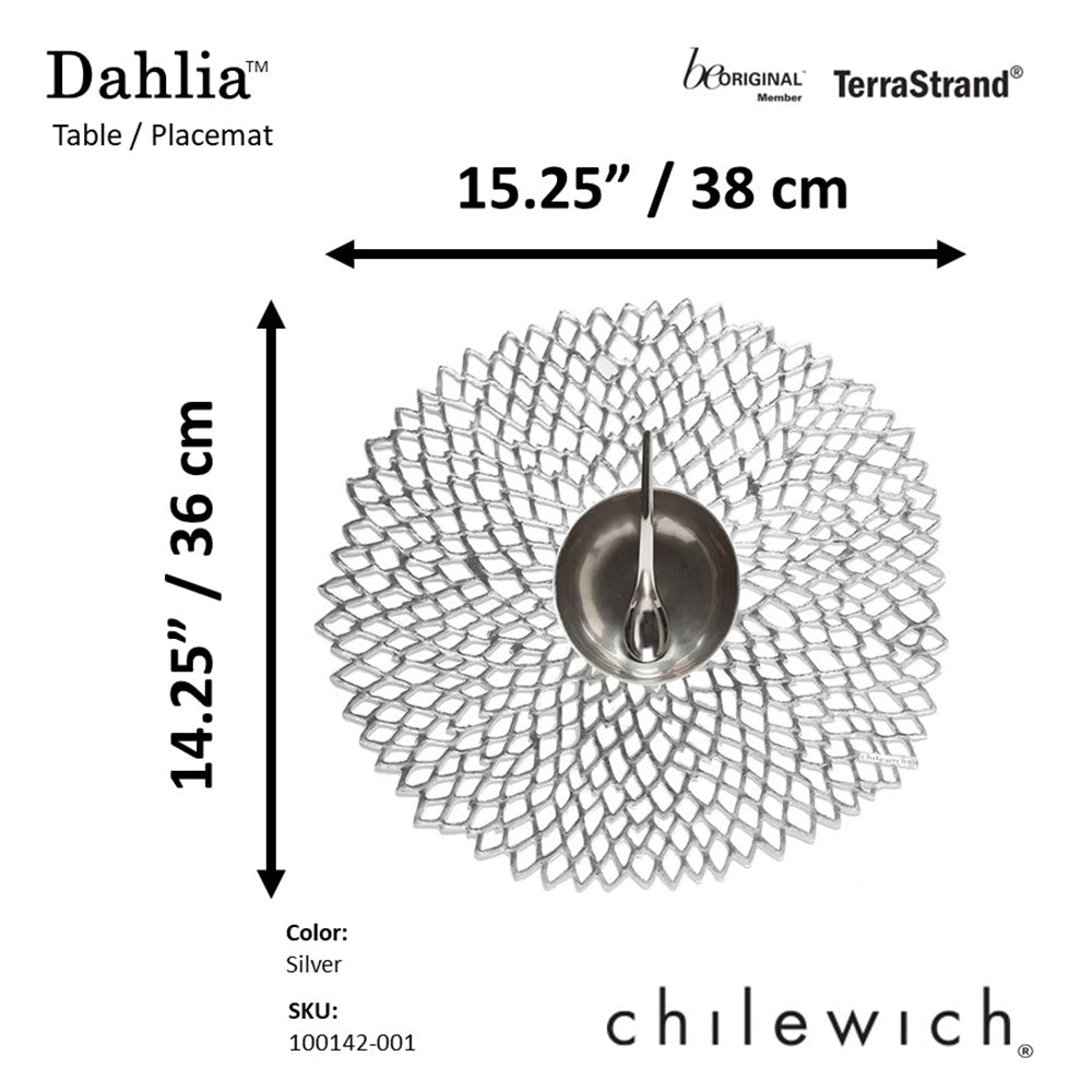 CHILEWICH TerraStrand Microban Dahlia Mould Table Mat 36 x 38 cm, Perak