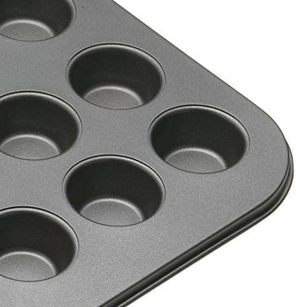 MASTERCLASS Non-Stick Mini 24 Holes Tart Pan W/Wooden Pastry Tamper (35X27Cm)