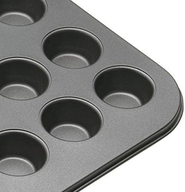 MASTERCLASS Non-stick Mini 24 Lubang Kuali Tart W/Tamper Pastri Kayu (35X27Cm) 