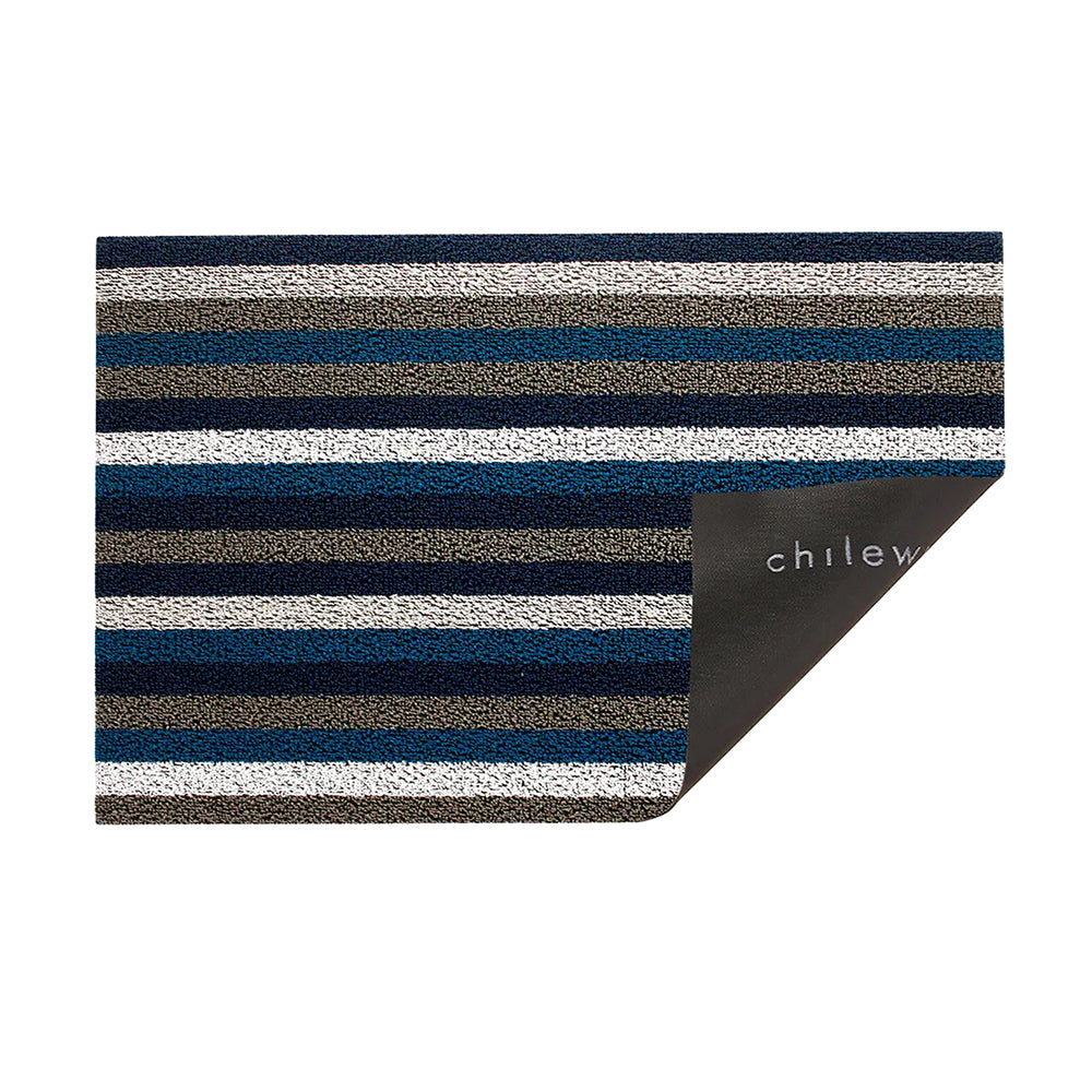 CHILEWICH TerraStrand® Microban® Even Stripe Door Mat, 46 x 71 cm, Marine