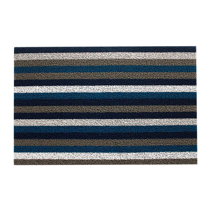 CHILEWICH TerraStrand Microban Even Stripe Door Mat, 46 x 71 cm, Marine