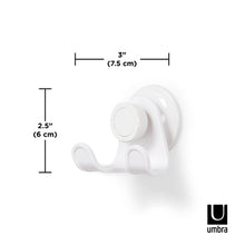 Load image into Gallery viewer, UMBRA Flex Gel-Lock‚Ñ¢ Suction Cup Double Hook, White
