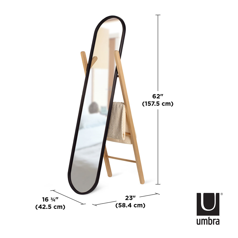 UMBRA Hub Floor Mirror, Black/Natural