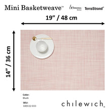 Load image into Gallery viewer, CHILEWICH TerraStrand¬Æ Microban¬Æ Mini Basketweave Woven Table Mat 36 x 48 cm, Blush

