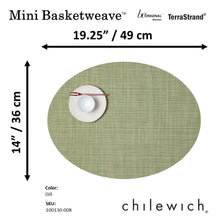 Load image into Gallery viewer, CHILEWICH TerraStrand¬Æ Microban¬Æ Mini Basketweave Woven Table Mat 36 x 49 cm, Dill
