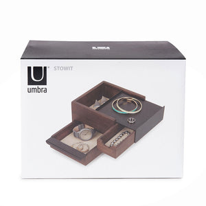 UMBRA Stowit Mini Jewelry Box, Black/Walnut