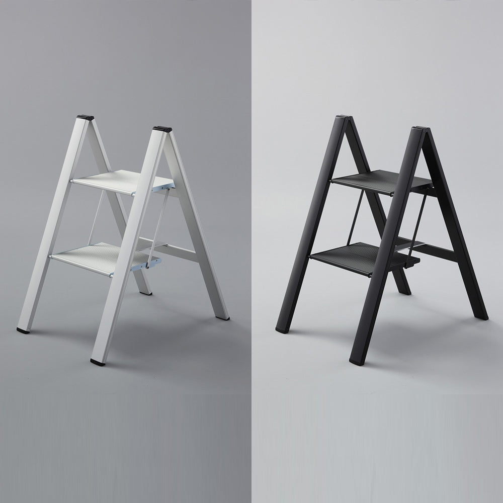 Hasegawa Lucano Slim Steps Japan Household stool Silver (2 Steps)