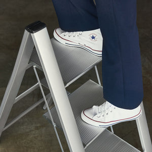 Hasegawa Lucano Slim Steps Japan Household stool Silver (3 Steps)