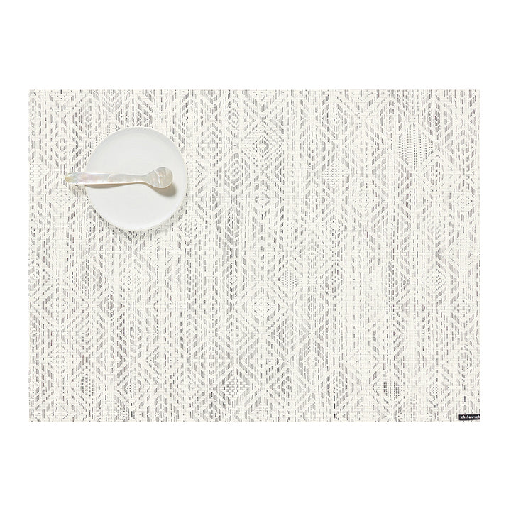 CHILEWICH TerraStrand Microban Mosaic Woven Table Mat 36 x 48 cm, Grey