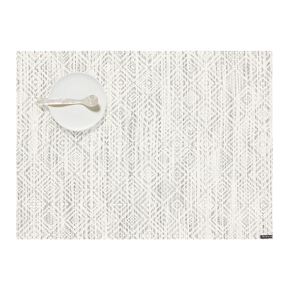 CHILEWICH TerraStrand Microban Anyaman Meja Tikar 36 x 48 cm, Kelabu