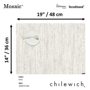 CHILEWICH TerraStrand¬Æ Microban¬Æ Mosaic Woven Table Mat 36 x 48 cm, Grey