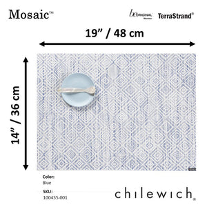 CHILEWICH TerraStrand¬Æ Microban¬Æ Mosaic Woven Table Mat 36 x 48 cm, Blue