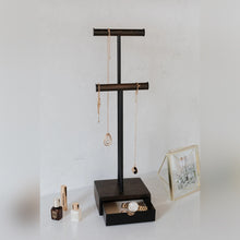 Load image into Gallery viewer, UMBRA Pillar Jewellery Stand, Black/Walnut
