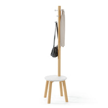 Load image into Gallery viewer, UMBRA Pillar Stool and Coatrack, White/Natural
