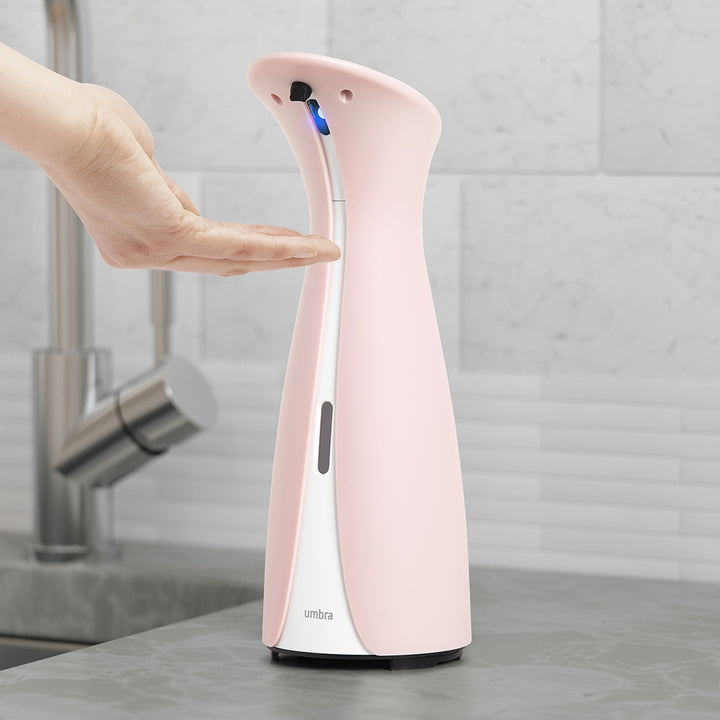 Dispenser Sabun Automatik UMBRA Otto dan Sanitizer Tangan 250ml, Merah Jambu/Putih