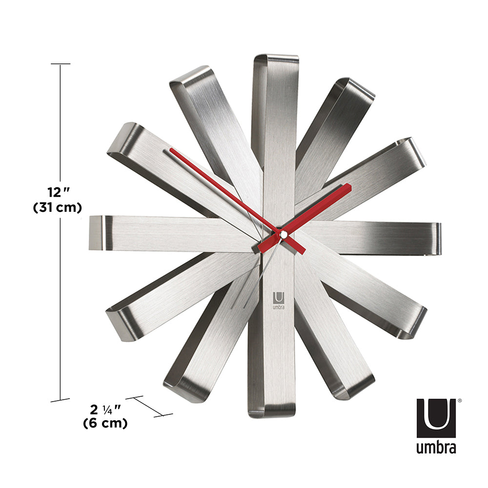 UMBRA Ribbon Wall Clock 30cm, Steel