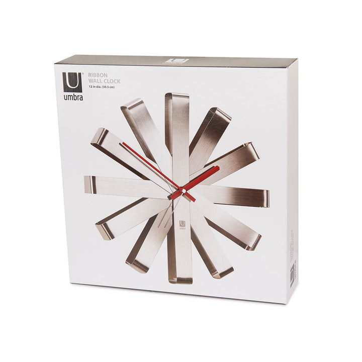 UMBRA Ribbon Wall Clock 30cm, Steel