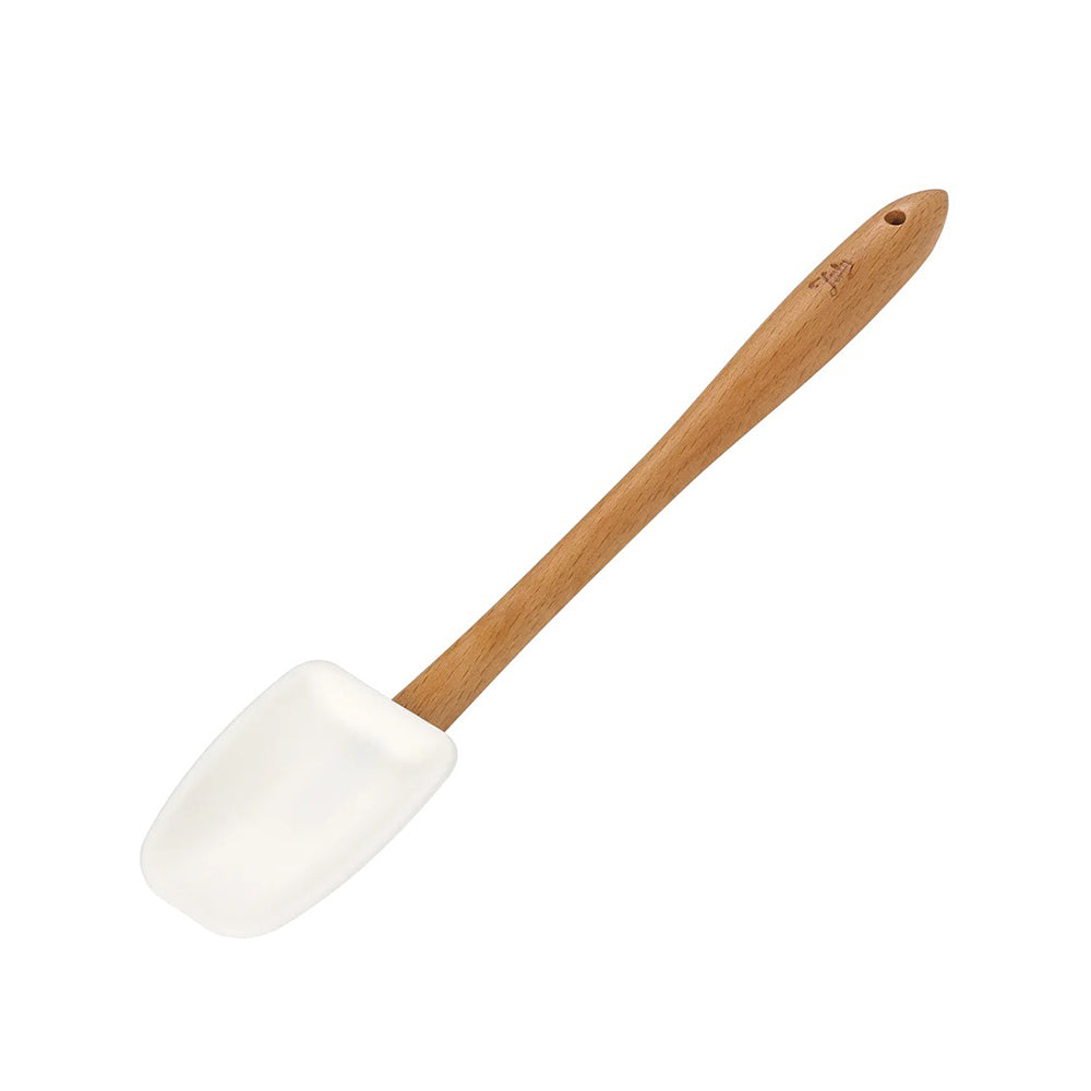 TALA Silicone Spoon Spatula With Wooden Handle - White