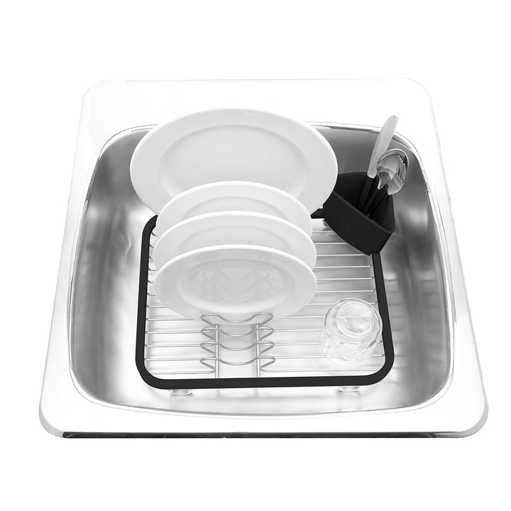 Umbra Sinkin Counter Top Dish Rack, Smoke/Nickel