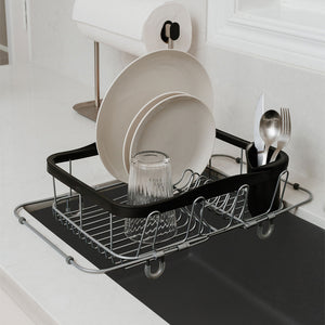 UMBRA Sinkin Dish Drying Rack, Black/Nickel