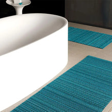 Load image into Gallery viewer, CHILEWICH TerraStrand® Microban® Skinny Stripe Door Mat, 46 x 71 cm, Turquoise
