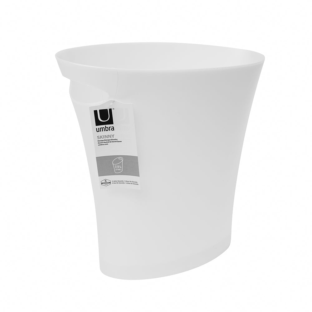UMBRA Skinny Trash Can 7.5L, Metallic White