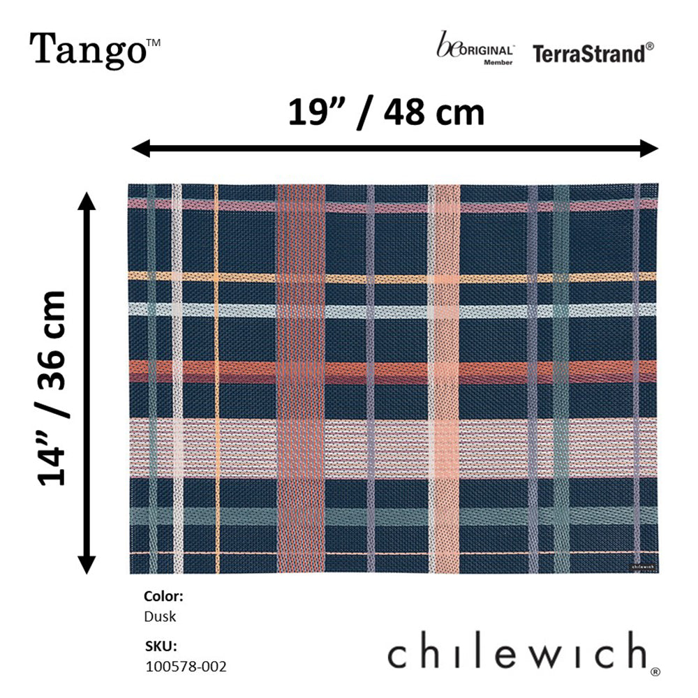 Chilewich Terrastrand Microban Tango Woven Table Mat 36 x 48cm, Dusk
