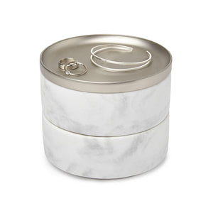 UMBRA Tesora Jewellery Storage Box, Resin, White/Metallic Nickel