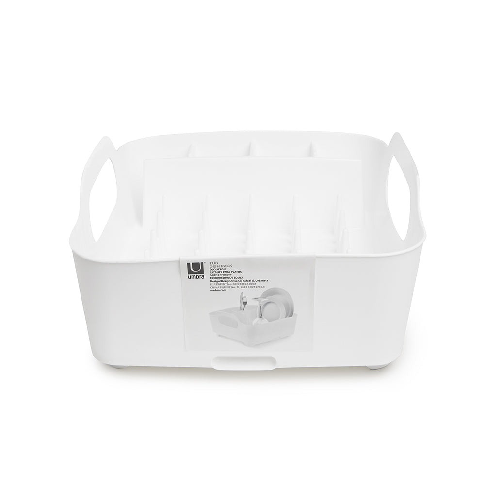 UMBRA Tub Countertop Dish Rack, White