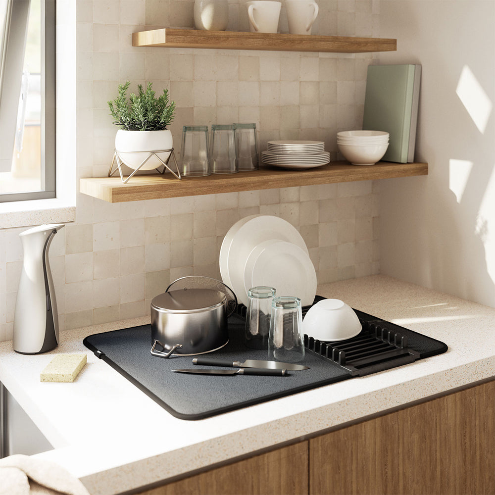 Drying Mat Black Drying Rack Dishes UMBRA UDry Dish Rack With