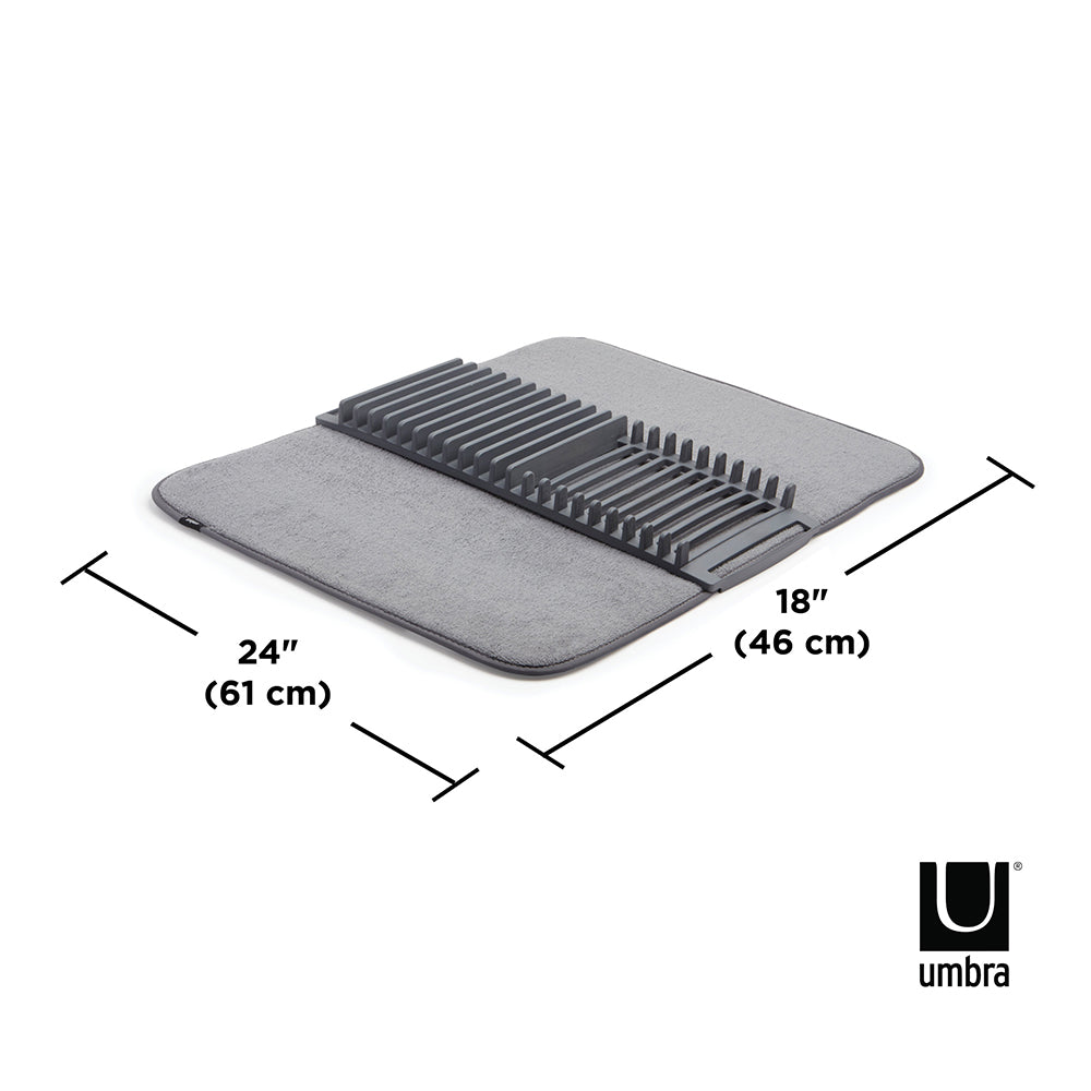 UMBRA UDry Dish Rack with Drying Mat, Charcoal