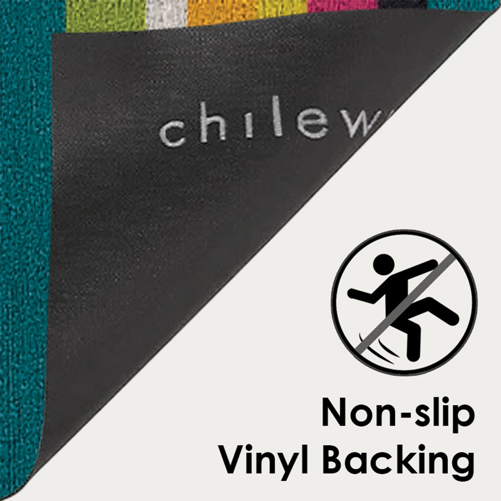 CHILEWICH TerraStrand¬Æ Microban¬Æ Tikar Utiliti Jalur Tebal 61 x 91 sm, Berbilang Warna
