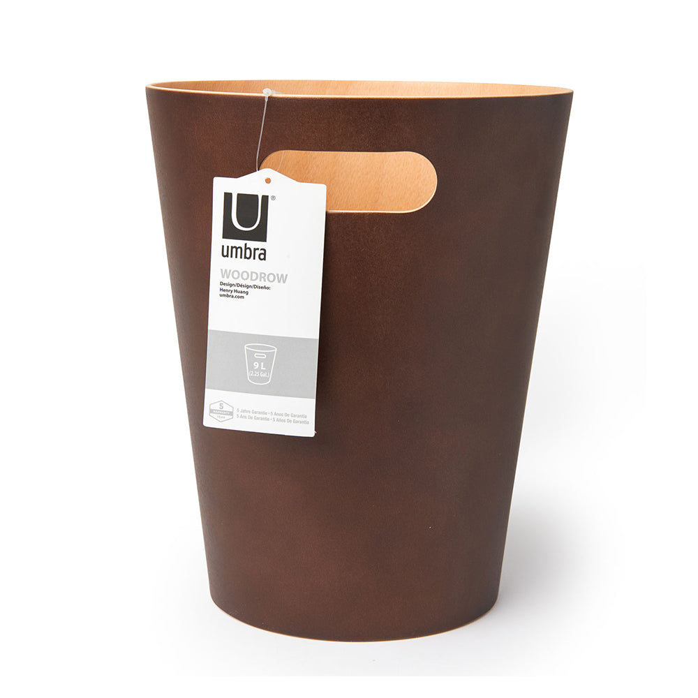 UMBRA Woodrow Trash Can 7.5L, Espresso